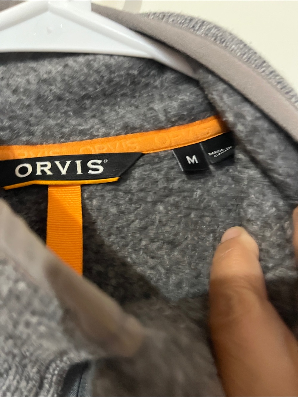 Orvis R65 Sweater Fleece Vest Men’s Medium Full Zip Recycled Polyester - Gray - Picture 4 of 10